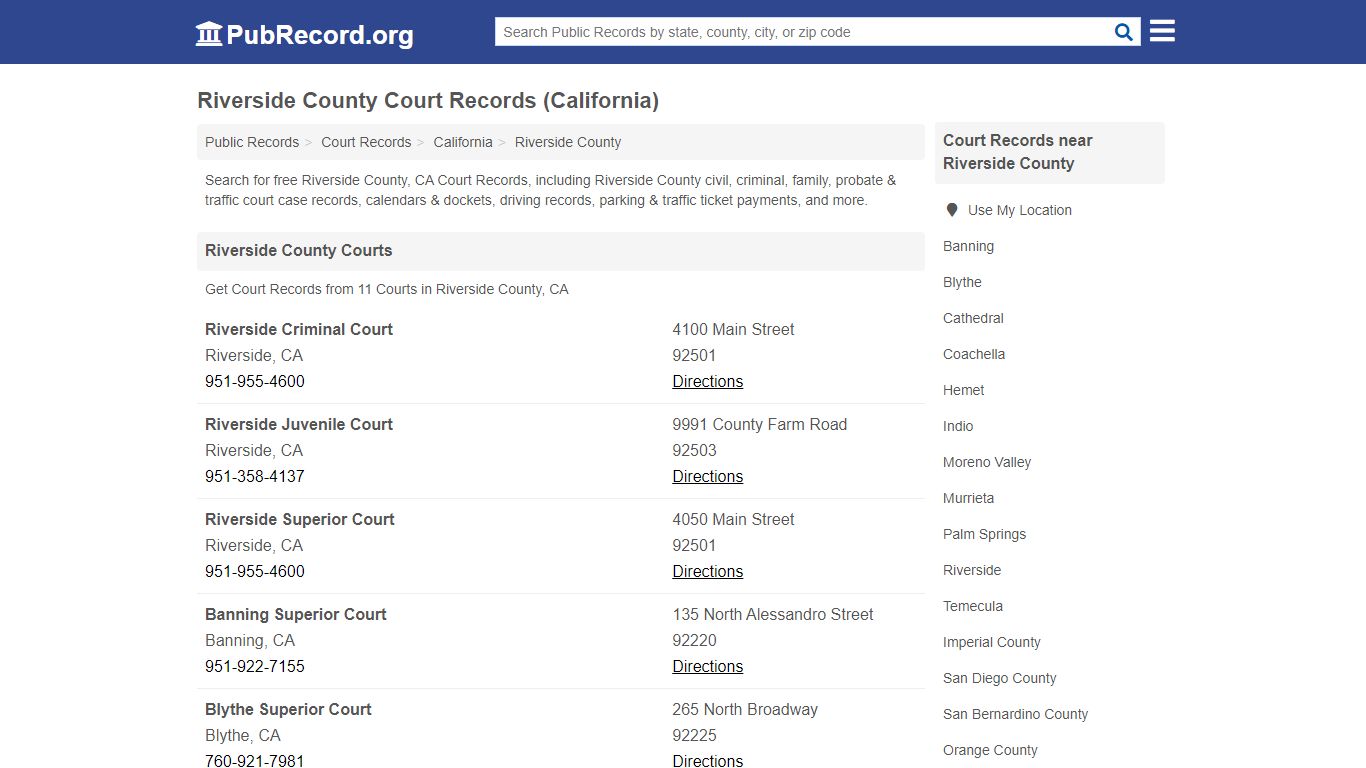 Free Riverside County Court Records (California Court Records)