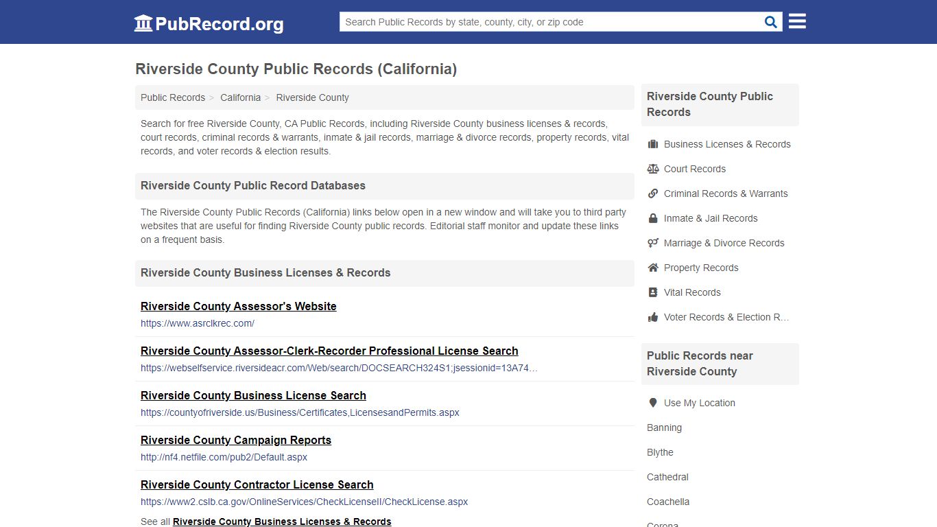 Free Riverside County Public Records (California Public Records)